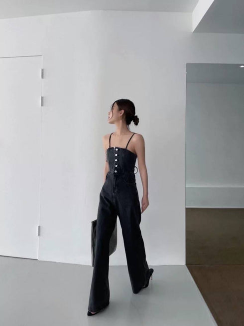 High Street Fashion Denim Jumpsuit